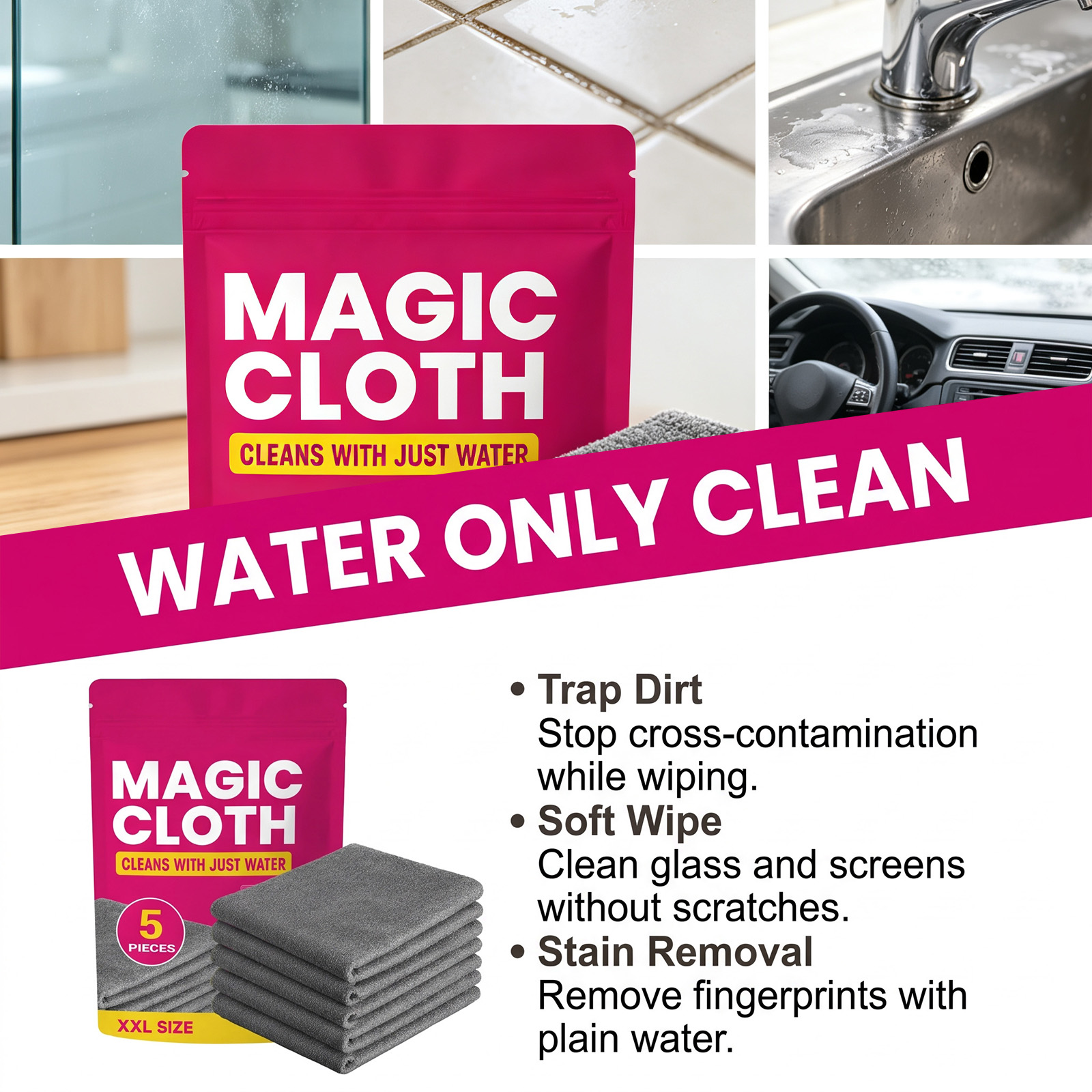 Sihirli Temizlik Bezleri 5 Ade - Glass Cleaner Streak incelemesi ve fiyatı